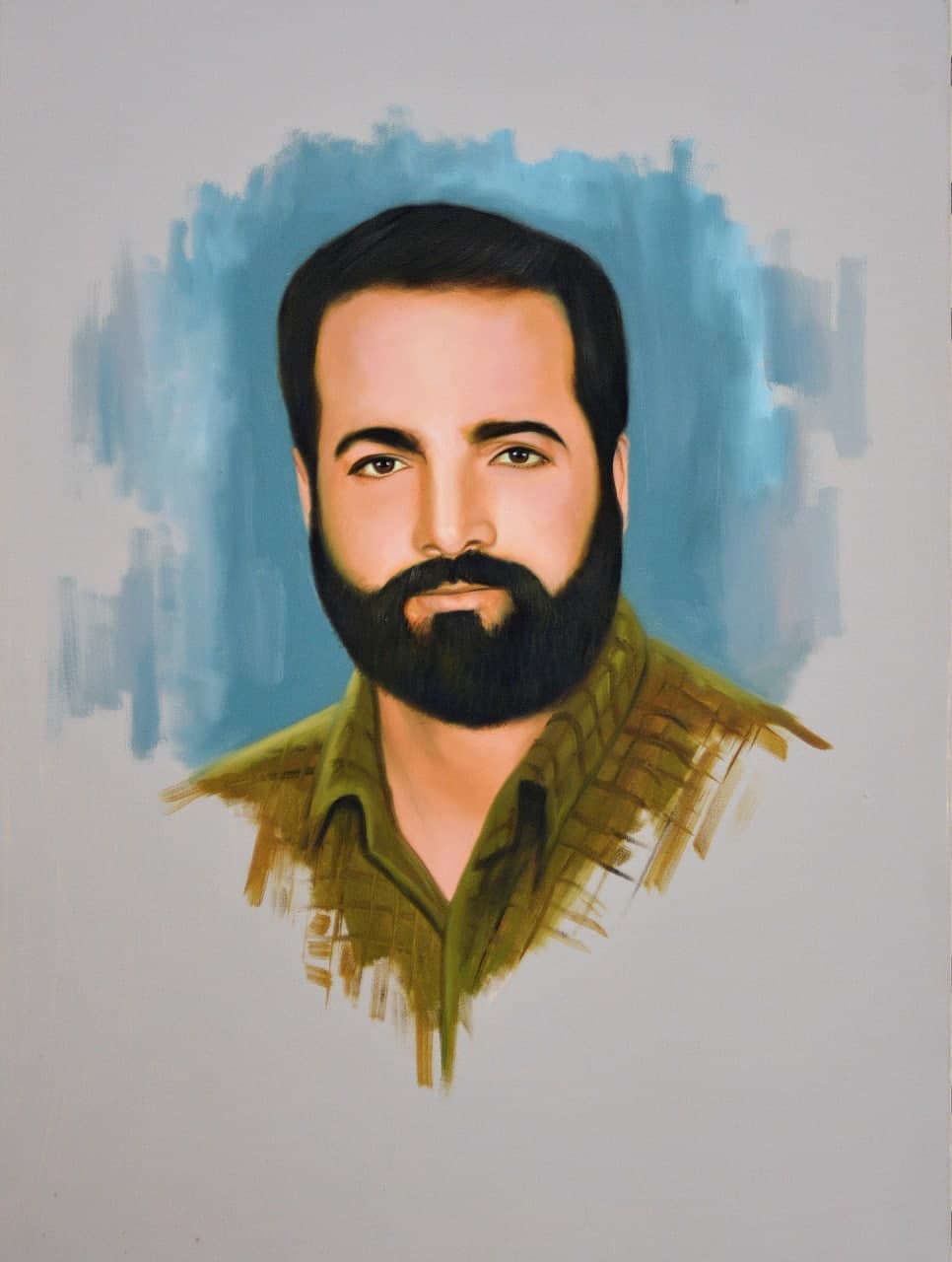 نقاشی چهره شهید محمود شجایی
